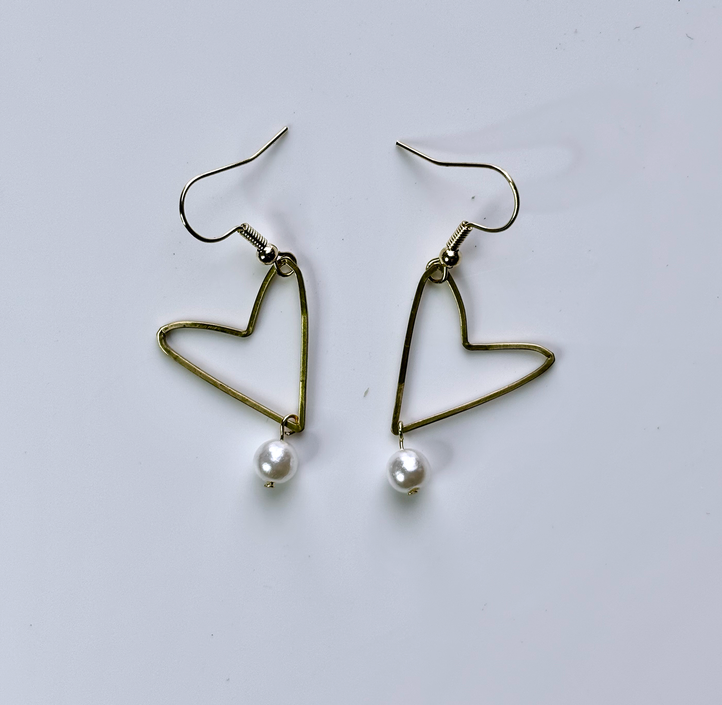 Heart & Pearl Drop Earrings – Sweetly Symbolic Handmade Jewelry