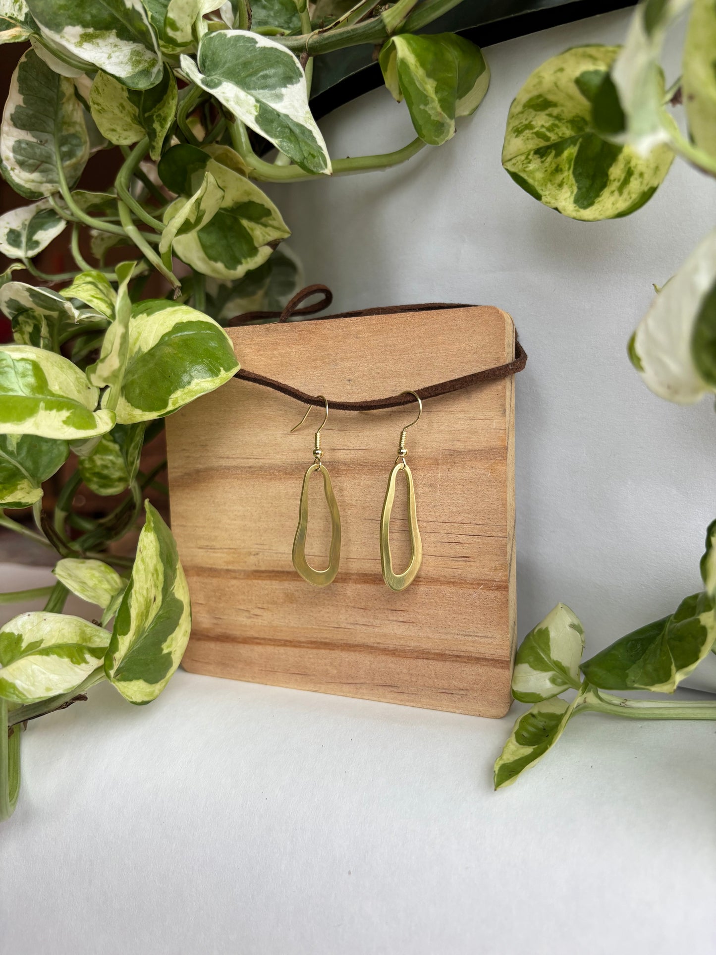 Abstract Gold Blob Earring, Gold Jewelry, Handmade Jewelry