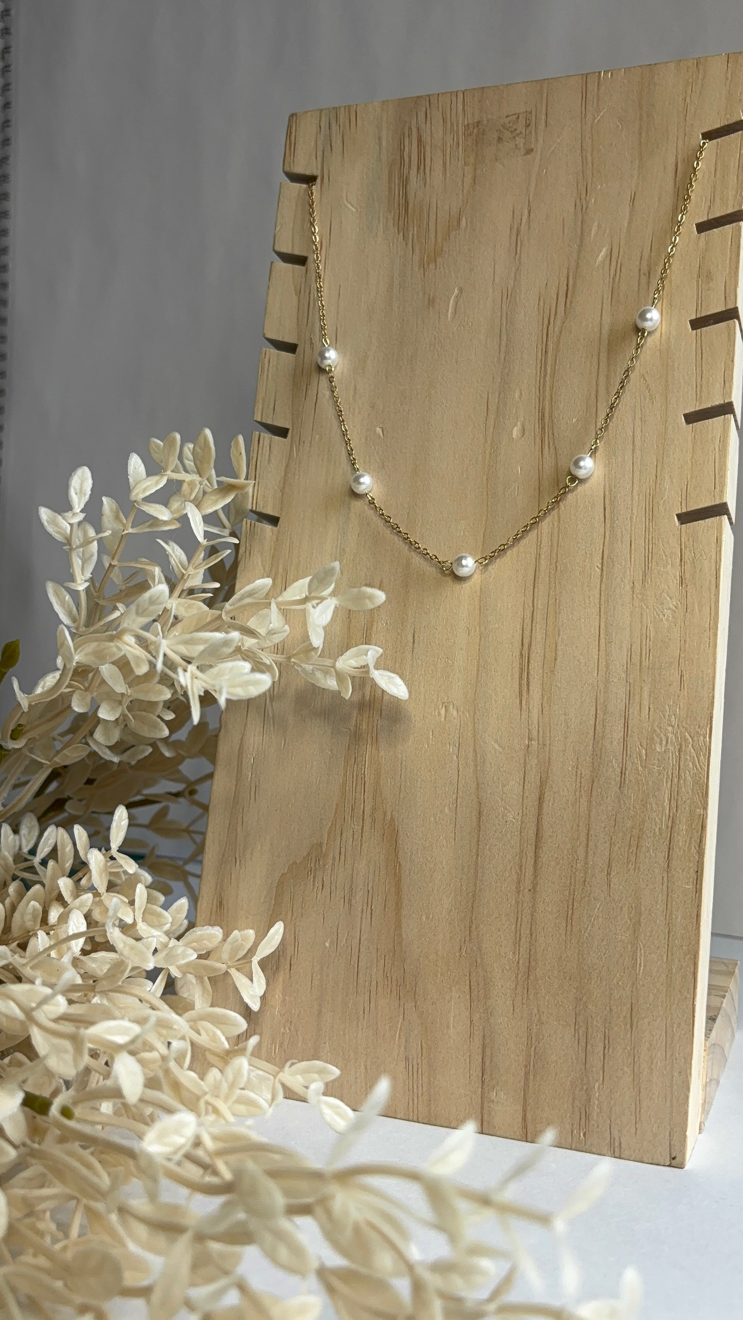 Handcrafted Recycled Pearl Necklace on Fine Gold-Filled Chain