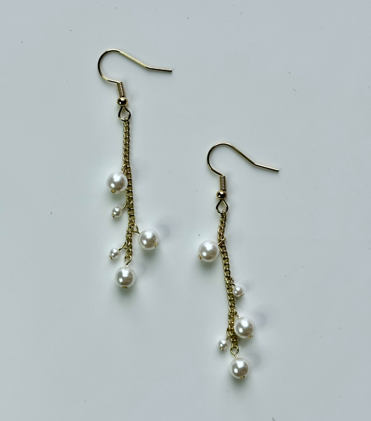 Pearl Cluster Dangle Earrings – Romantic Handmade Movement