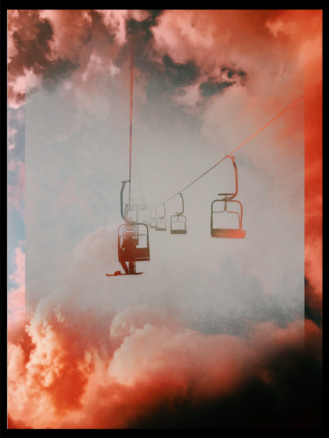 Pink Chair Lift Poster 9 x 12